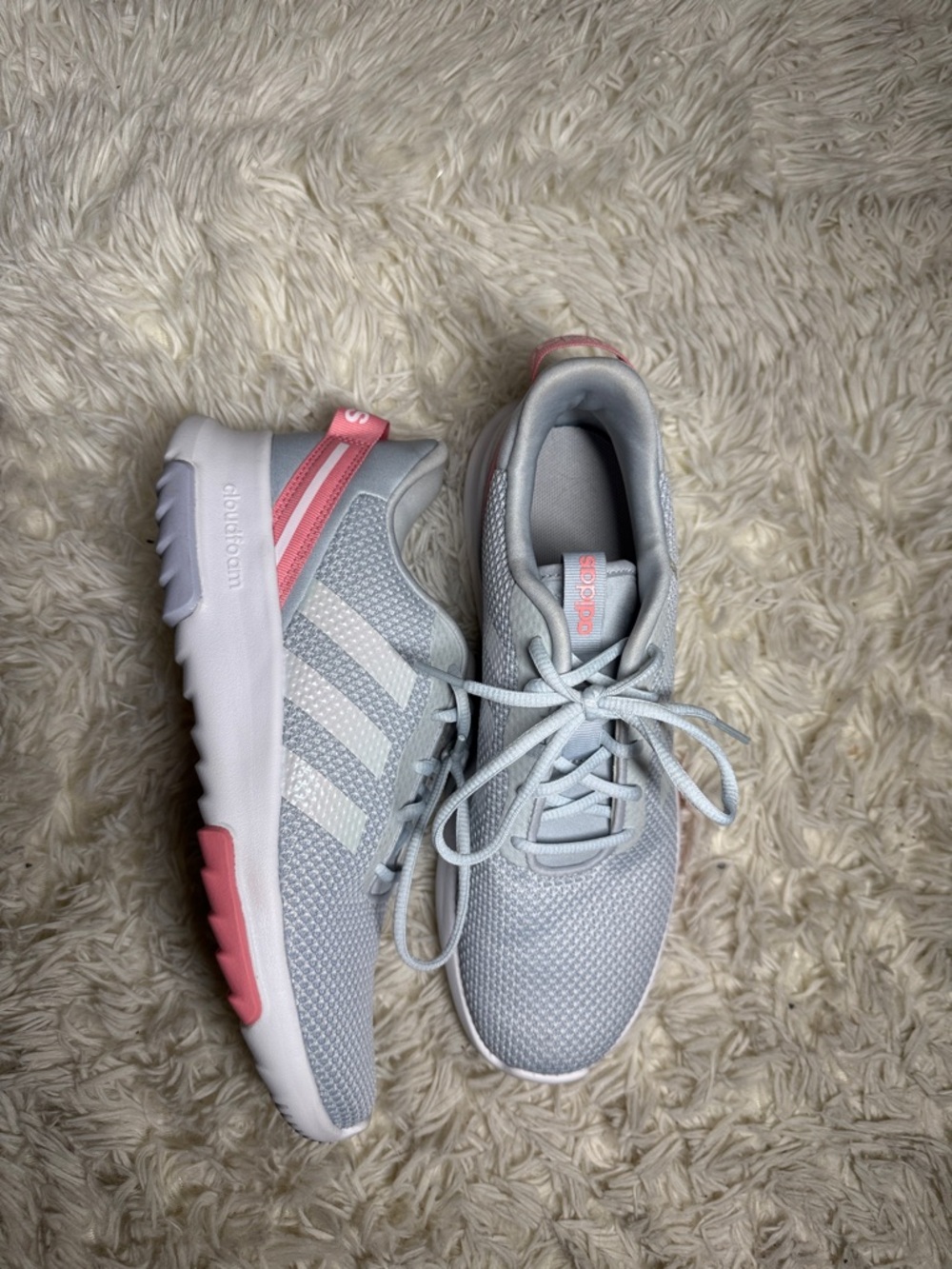 adidas Women’s Light Gray & Pink Athletic Sneakers